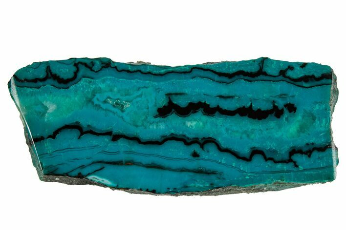 Polished Banded Chrysocolla - Bagdad Mine, Arizona #327665